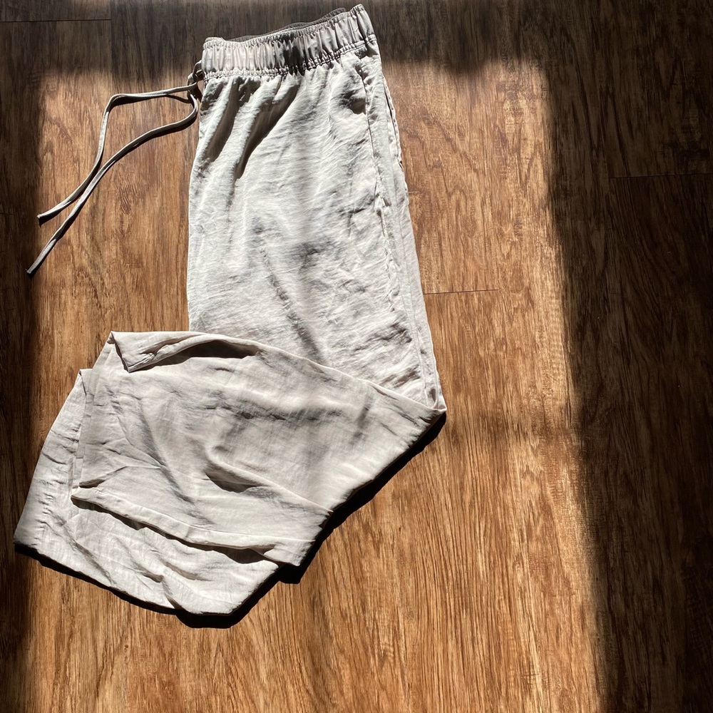 Satin beige pants